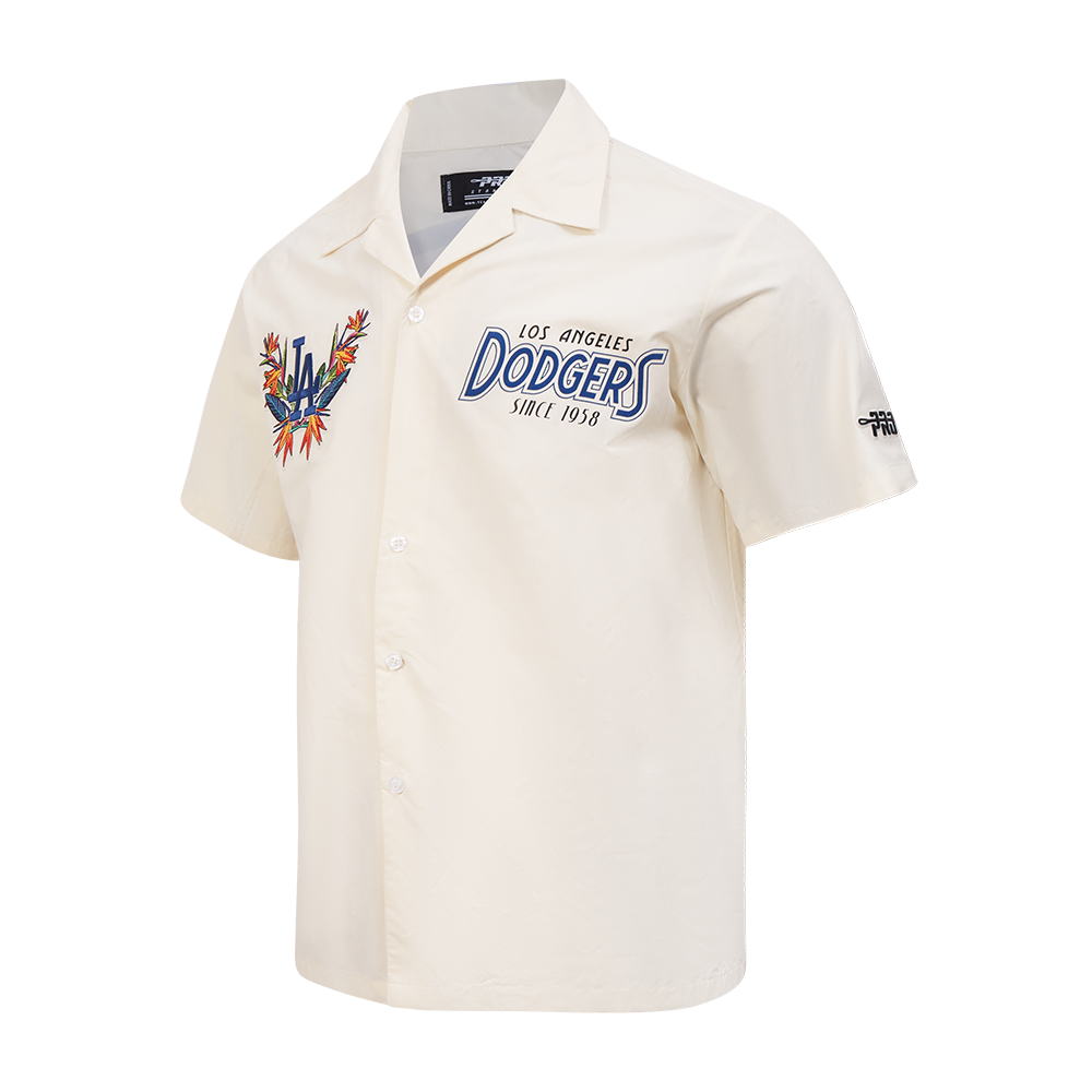 MLB LOS ANGELES DODGERS PARADISE MEN'S BUTTON DOWN (EGGSHELL)