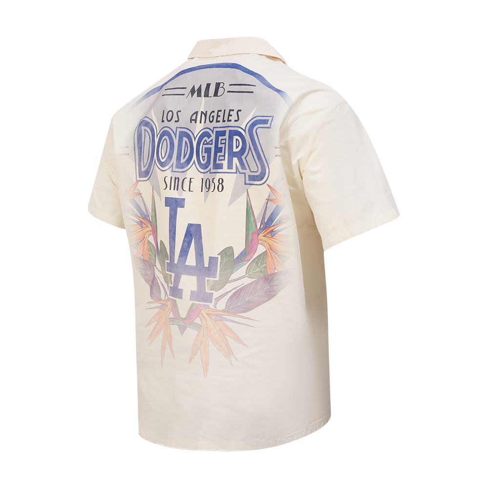 MLB LOS ANGELES DODGERS PARADISE MEN'S BUTTON DOWN (EGGSHELL)