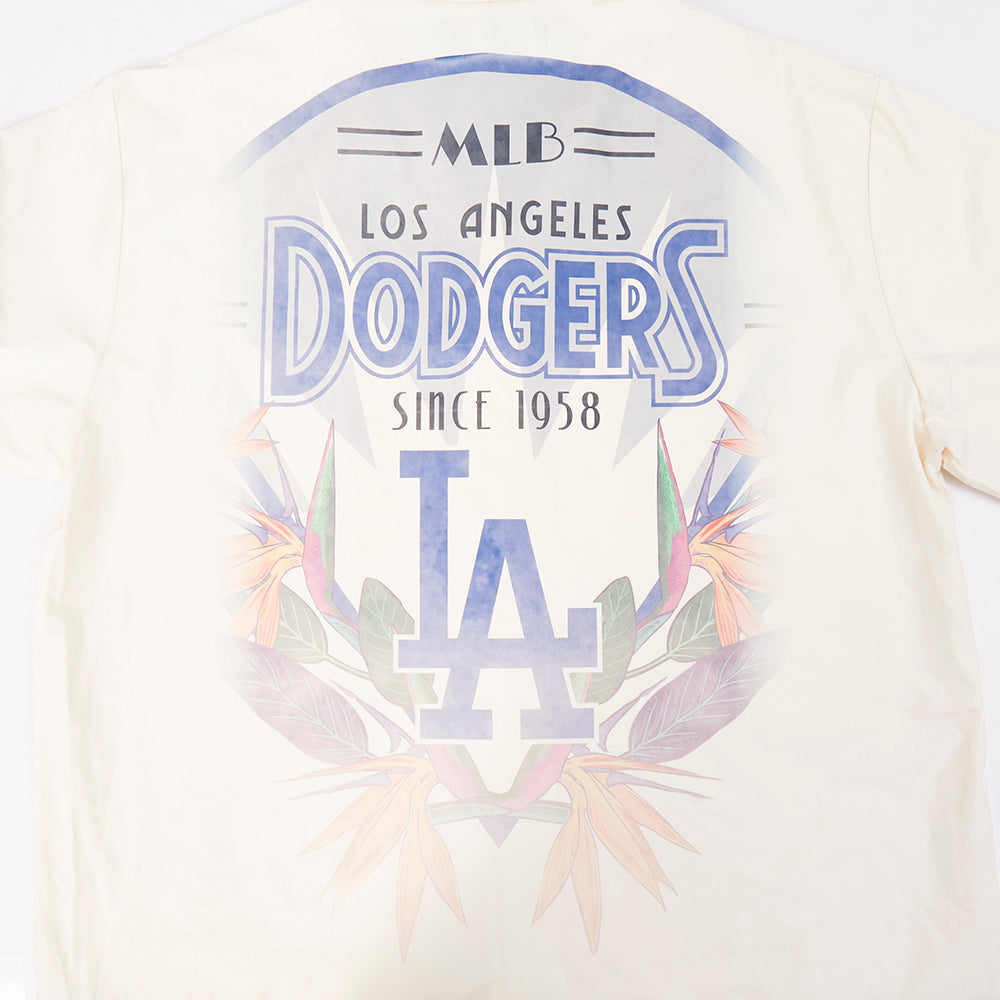 MLB LOS ANGELES DODGERS PARADISE MEN'S BUTTON DOWN (EGGSHELL)