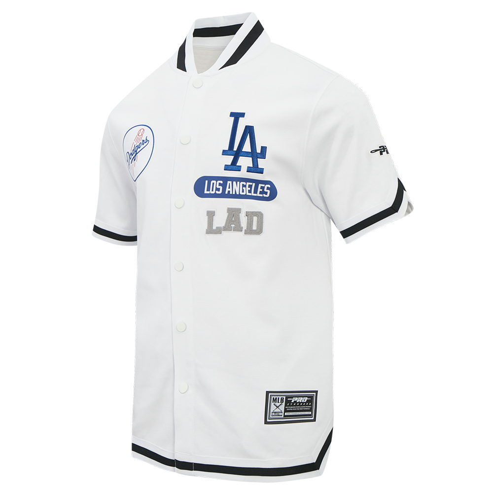 MLB LOS ANGELES DODGERS LETTERMAN BOUTONNÉ POUR HOMME (BLANC/NOIR)