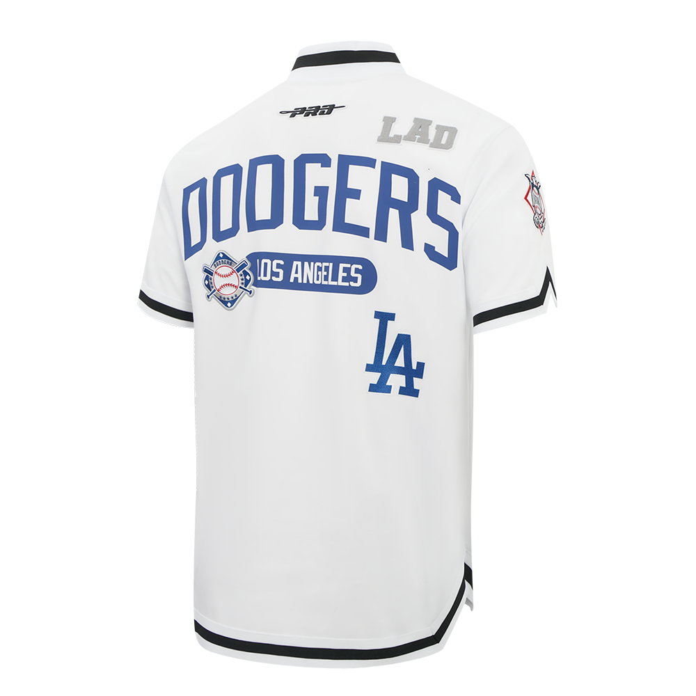 MLB LOS ANGELES DODGERS LETTERMAN BOUTONNÉ POUR HOMME (BLANC/NOIR)