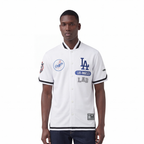MLB LOS ANGELES DODGERS LETTERMAN BOUTONNÉ POUR HOMME (BLANC/NOIR)