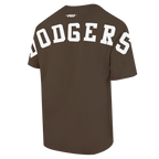 MLB LOS ANGELES DODGERS WINGSPAN HAUT EN JERSEY DE COTON À ÉPAULES TOMBANTES V2 POUR HOMME (BRUN)