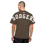MLB LOS ANGELES DODGERS WINGSPAN HAUT EN JERSEY DE COTON À ÉPAULES TOMBANTES V2 POUR HOMME (BRUN)