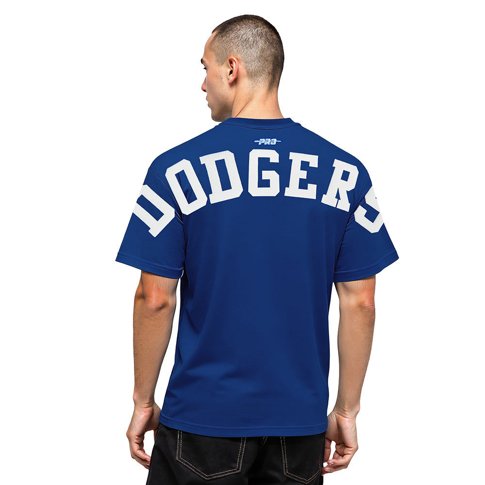 MLB LOS ANGELES DODGERS WINGSPAN HAUT EN JERSEY DE COTON À ÉPAULES TOMBANTES V2 POUR HOMME (BLEU DODGER)