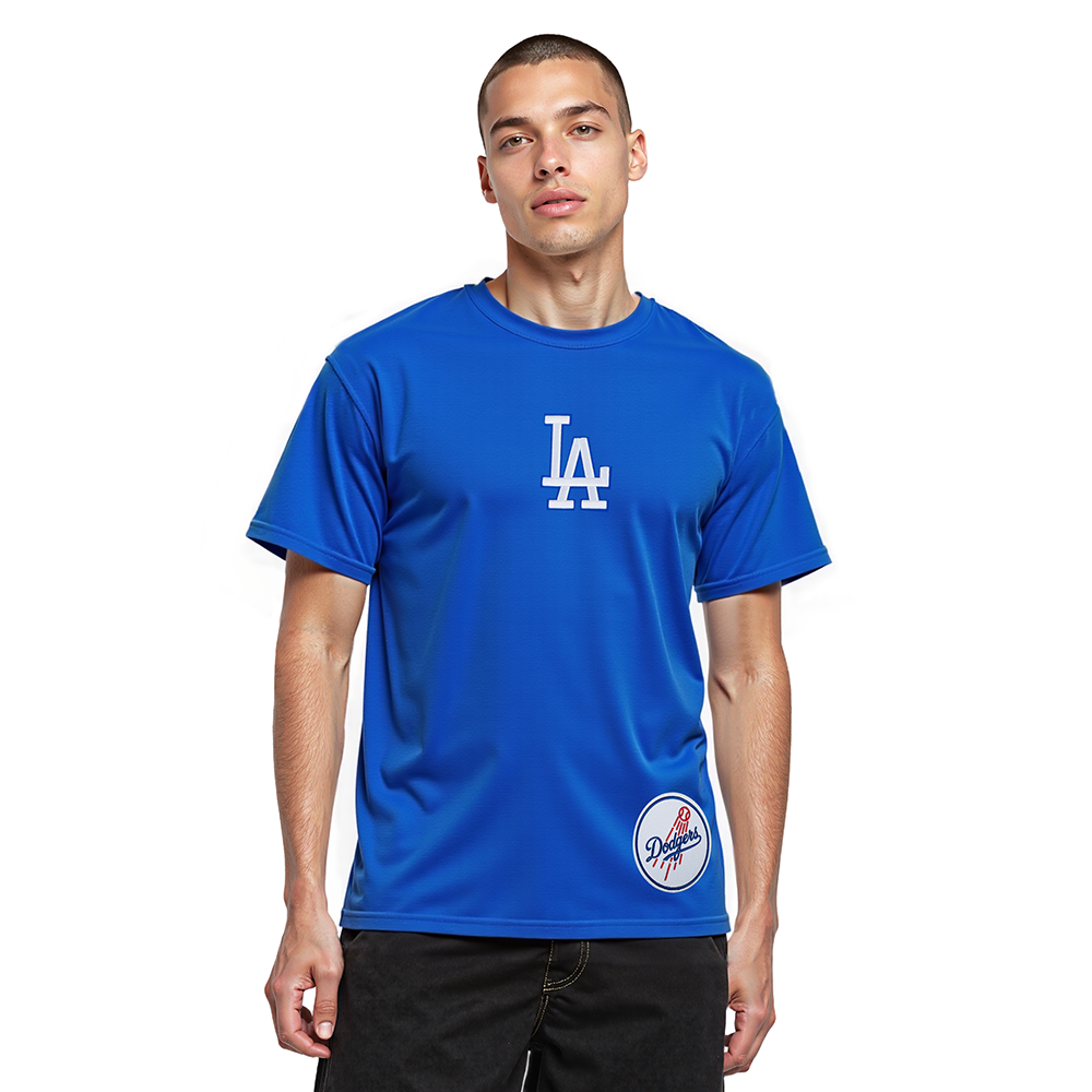 MLB LOS ANGELES DODGERS WINGSPAN HAUT EN JERSEY DE COTON À ÉPAULES TOMBANTES V2 POUR HOMME (BLEU ROYAL)