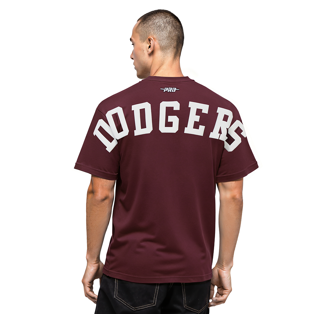 MLB LOS ANGELES DODGERS WINGSPAN HAUT EN JERSEY DE COTON À ÉPAULES TOMBANTES V2 POUR HOMME (LIE-DE-VIN)