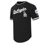 MLB LOS ANGELES DODGERS CLASSIC CHENILLE HAUT EN MAILLE DOUBLE POUR HOMME (NOIR)