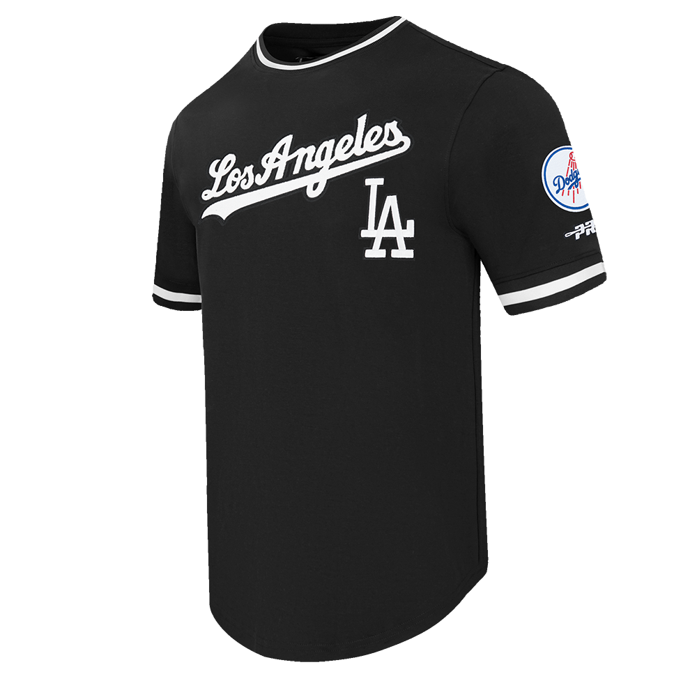 MLB LOS ANGELES DODGERS CLASSIC CHENILLE HAUT EN MAILLE DOUBLE POUR HOMME (NOIR)