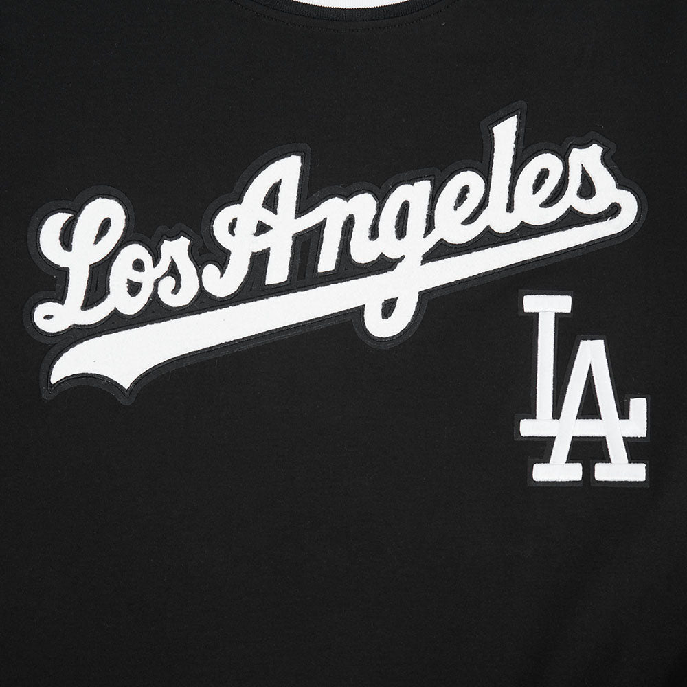 MLB LOS ANGELES DODGERS CLASSIC CHENILLE HAUT EN MAILLE DOUBLE POUR HOMME (NOIR)