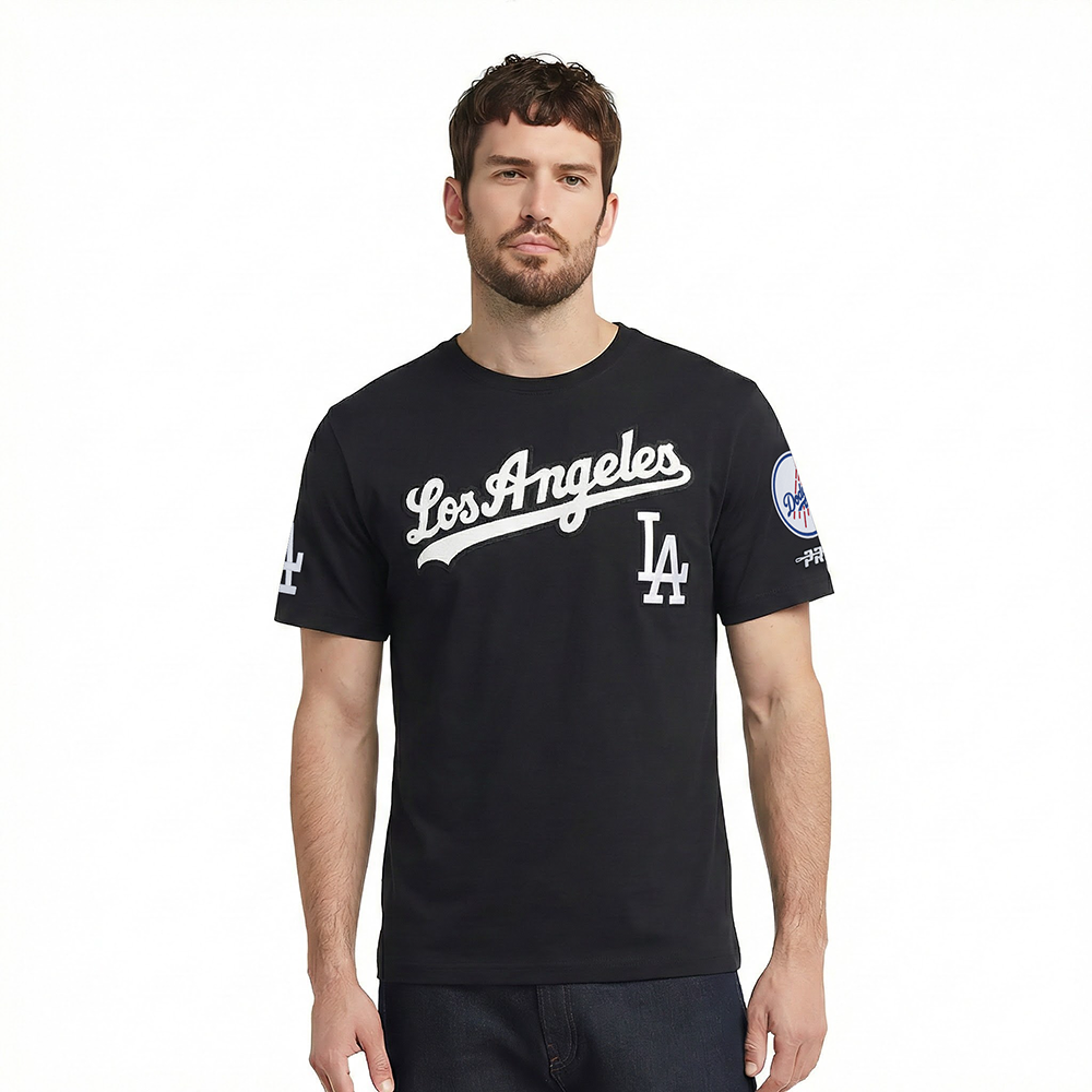 MLB LOS ANGELES DODGERS CLASSIC CHENILLE HAUT EN JERSEY SIMPLE POUR HOMME (NOIR)