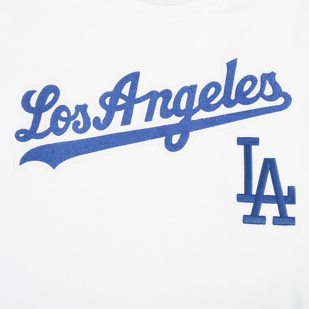 MLB LOS ANGELES DODGERS CLASSIC CHENILLE HAUT EN JERSEY SIMPLE POUR HOMME (BLANC)