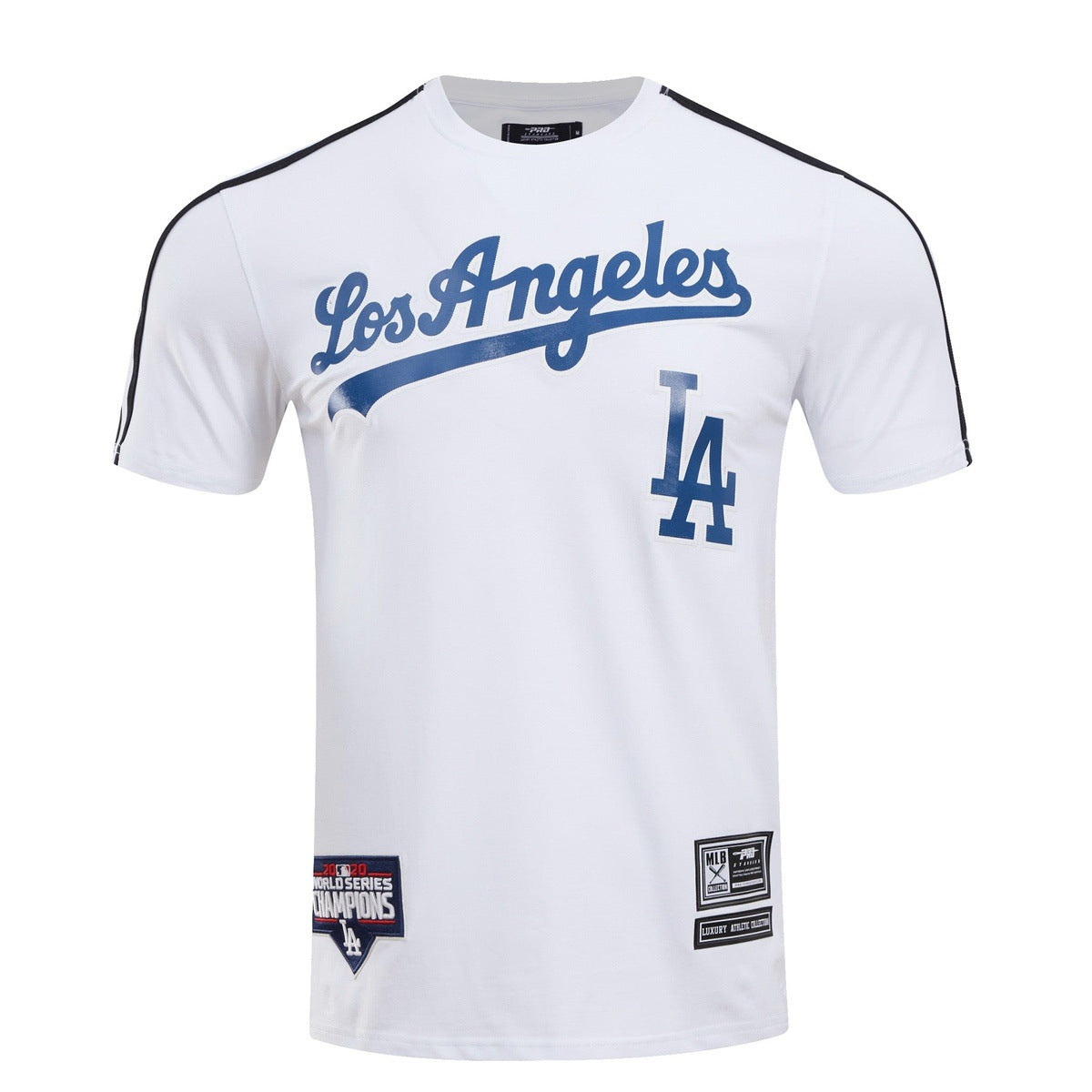 MLB LOS ANGELES DODGERS HAUT PRO TEAM À BANDES ET À LOGO POUR HOMME (BLANC)