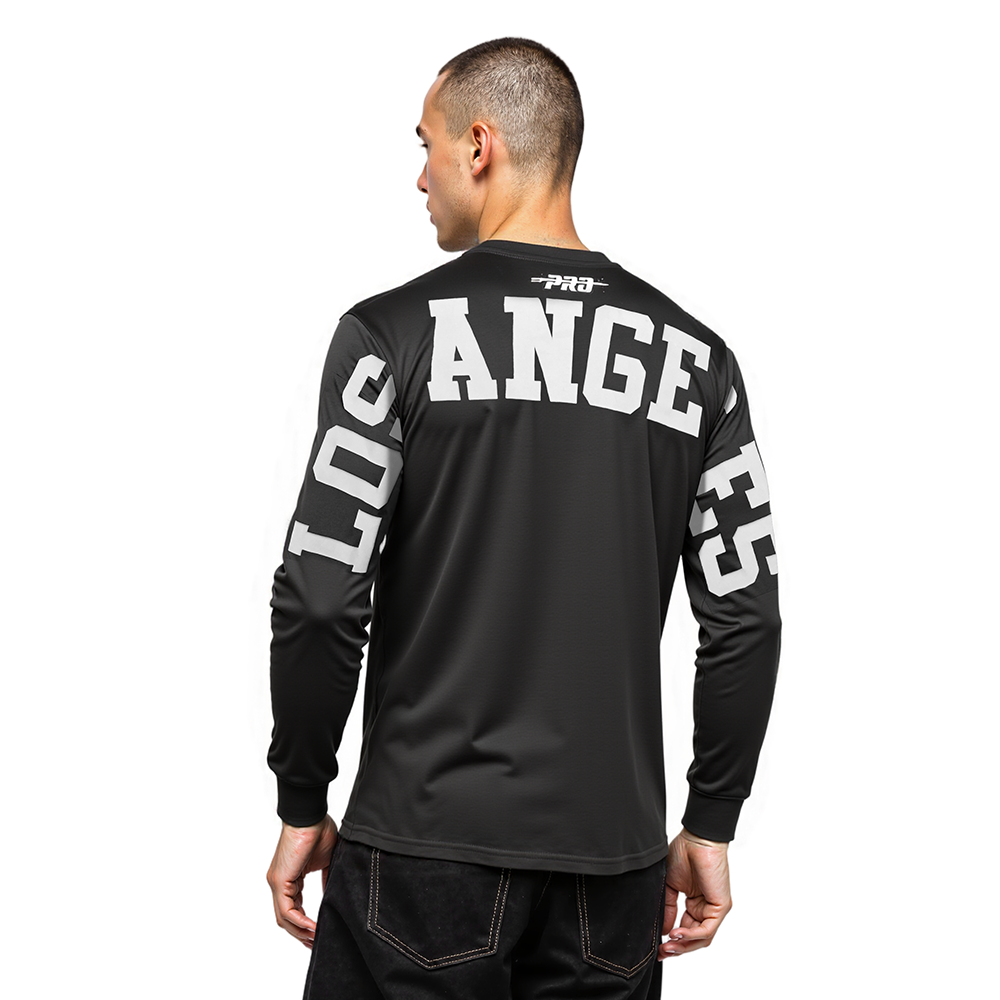 MLB LOS ANGELES DODGERS WINGSPAN MEN'S DROP SHOULDER LS TOP V2 (BLACK)