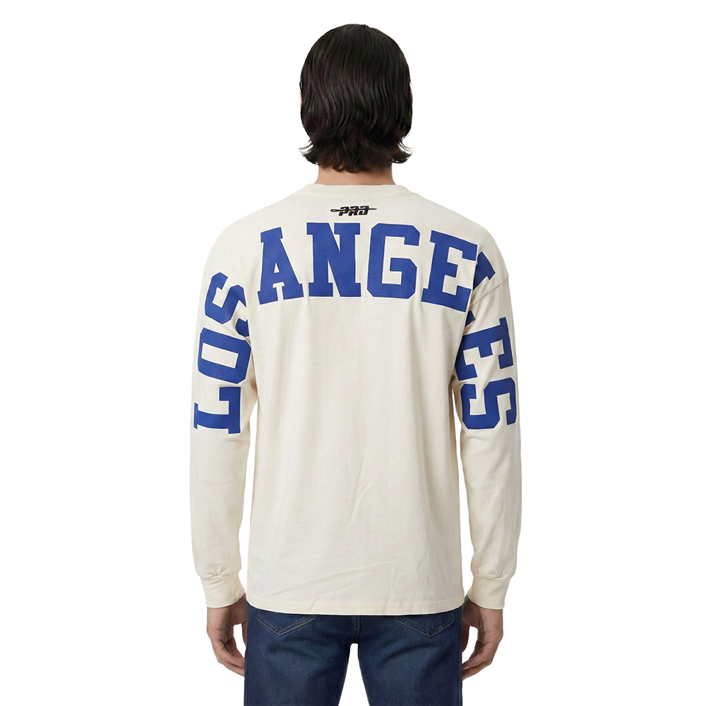 MLB LOS ANGELES DODGERS WINGSPAN MEN'S DROP SHOULDER LS TOP V2 (EGGSHELL)