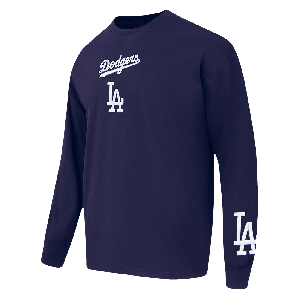 MLB LOS ANGELES DODGERS WINGSPAN HAUT À MANCHES LONGUES ET À ÉPAULES TOMBANTES V2 POUR HOMME (MARINE MINUIT)