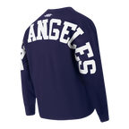 MLB LOS ANGELES DODGERS WINGSPAN HAUT À MANCHES LONGUES ET À ÉPAULES TOMBANTES V2 POUR HOMME (MARINE MINUIT)