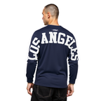 MLB LOS ANGELES DODGERS WINGSPAN HAUT À MANCHES LONGUES ET À ÉPAULES TOMBANTES V2 POUR HOMME (MARINE MINUIT)