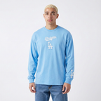 MLB LOS ANGELES DODGERS WINGSPAN HAUT À MANCHES LONGUES ET À ÉPAULES TOMBANTES V2 POUR HOMME (BLEU UNIVERSITÉ)