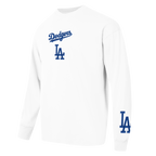 MLB LOS ANGELES DODGERS WINGSPAN HAUT À MANCHES LONGUES ET À ÉPAULES TOMBANTES V2 POUR HOMME (BLANC)