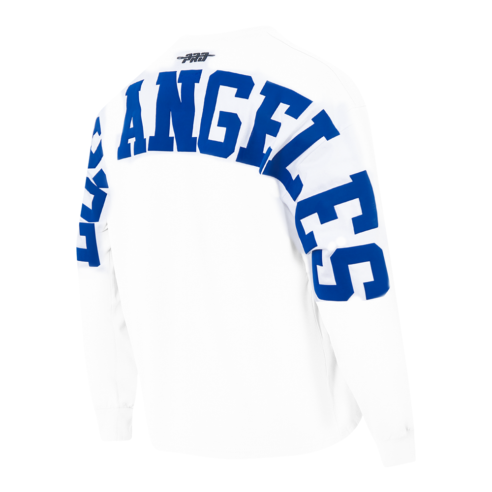MLB LOS ANGELES DODGERS WINGSPAN HAUT À MANCHES LONGUES ET À ÉPAULES TOMBANTES V2 POUR HOMME (BLANC)