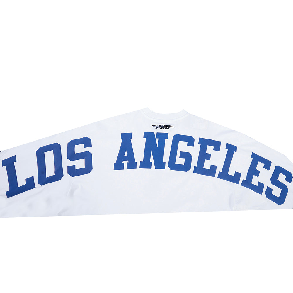 MLB LOS ANGELES DODGERS WINGSPAN HAUT À MANCHES LONGUES ET À ÉPAULES TOMBANTES V2 POUR HOMME (BLANC)