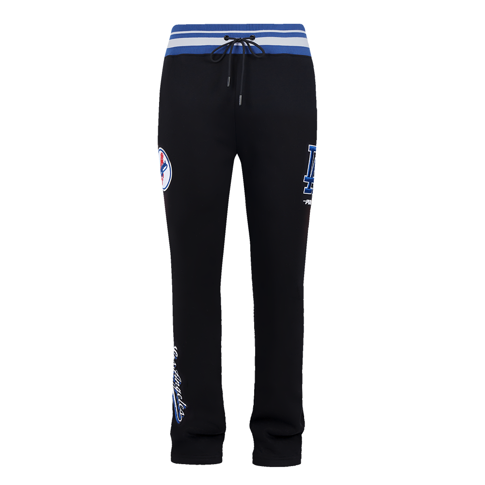 MLB LOS ANGELES DODGERS SCRIPT TAIL PANTALON OUATÉ EN MOLLETON CÔTELÉ POUR HOMME (NOIR/BLEU DODGER)