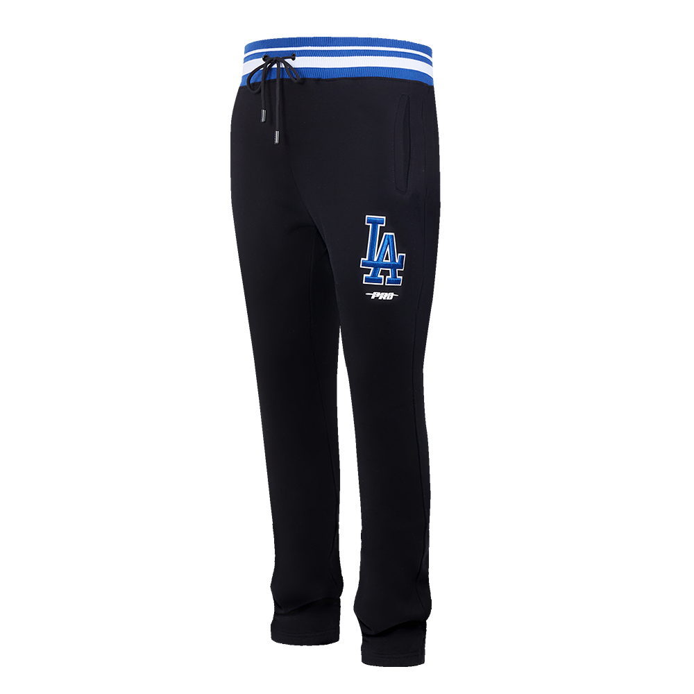 MLB LOS ANGELES DODGERS SCRIPT TAIL PANTALON OUATÉ EN MOLLETON CÔTELÉ POUR HOMME (NOIR/BLEU DODGER)