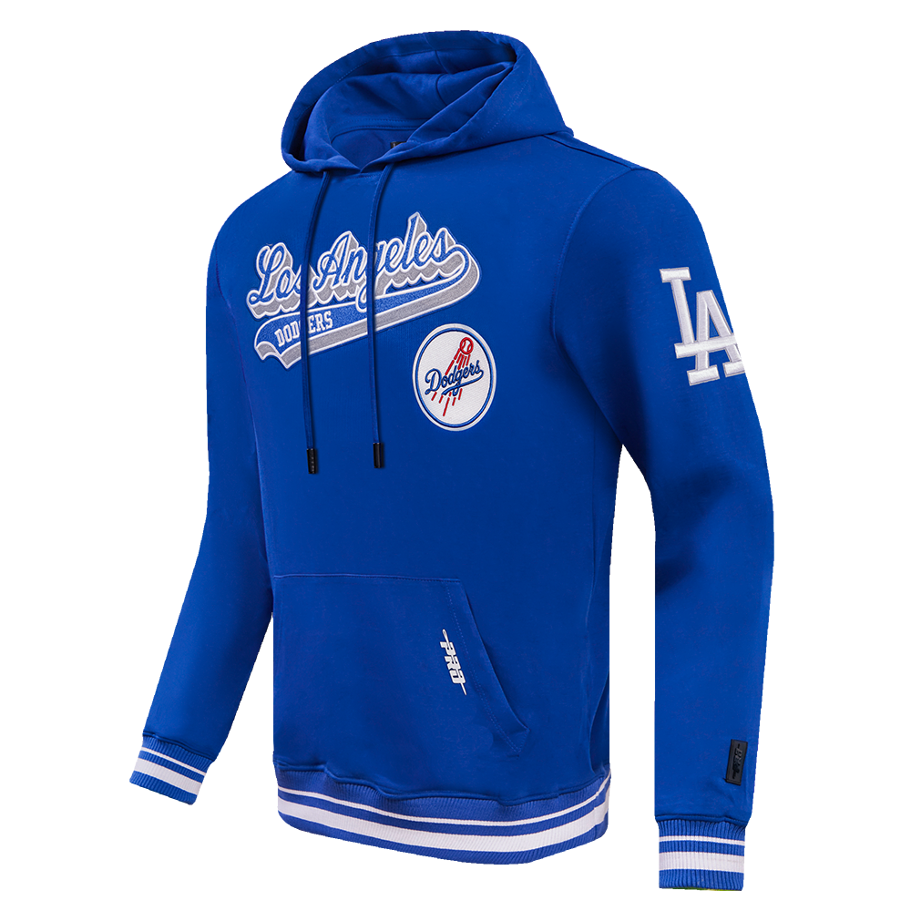 MLB LOS ANGELES DODGERS SCRIPT TAIL MEN'S RIB FLC PO HOODIE (DODGER BLUE)