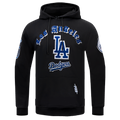 MLB LOS ANGELES DODGERS OLD ENGLISH MEN'S FLC PO HOODIE (BLACK)
