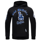 MLB LOS ANGELES DODGERS OLD ENGLISH MEN'S FLC PO HOODIE (BLACK)