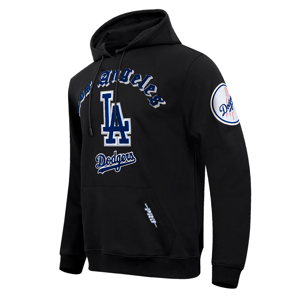 MLB LOS ANGELES DODGERS OLD ENGLISH CHANDAIL À CAPUCHON EN MOLLETON POUR HOMME (NOIR)