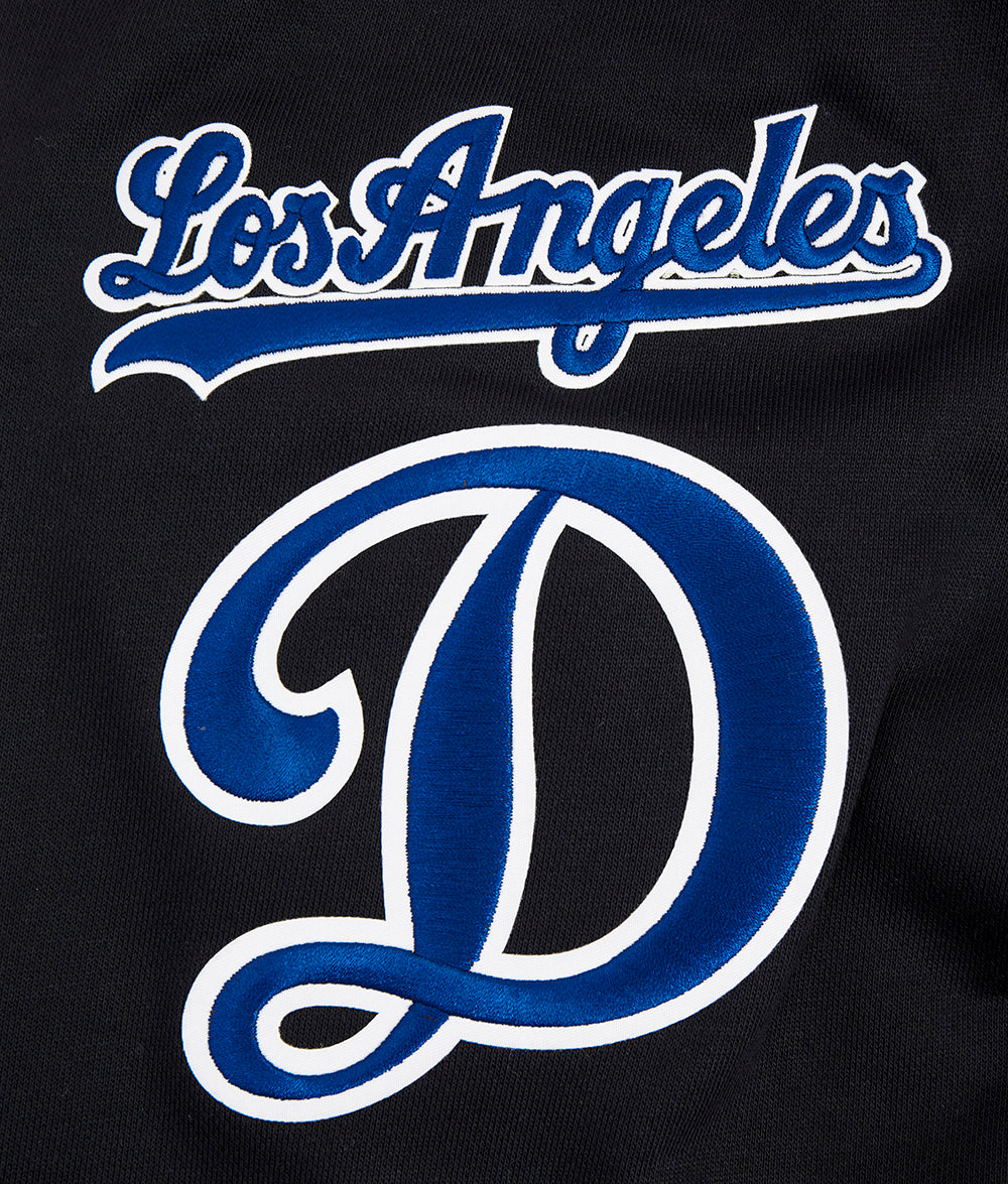 MLB LOS ANGELES DODGERS OLD ENGLISH MEN'S FLC PO HOODIE (BLACK)