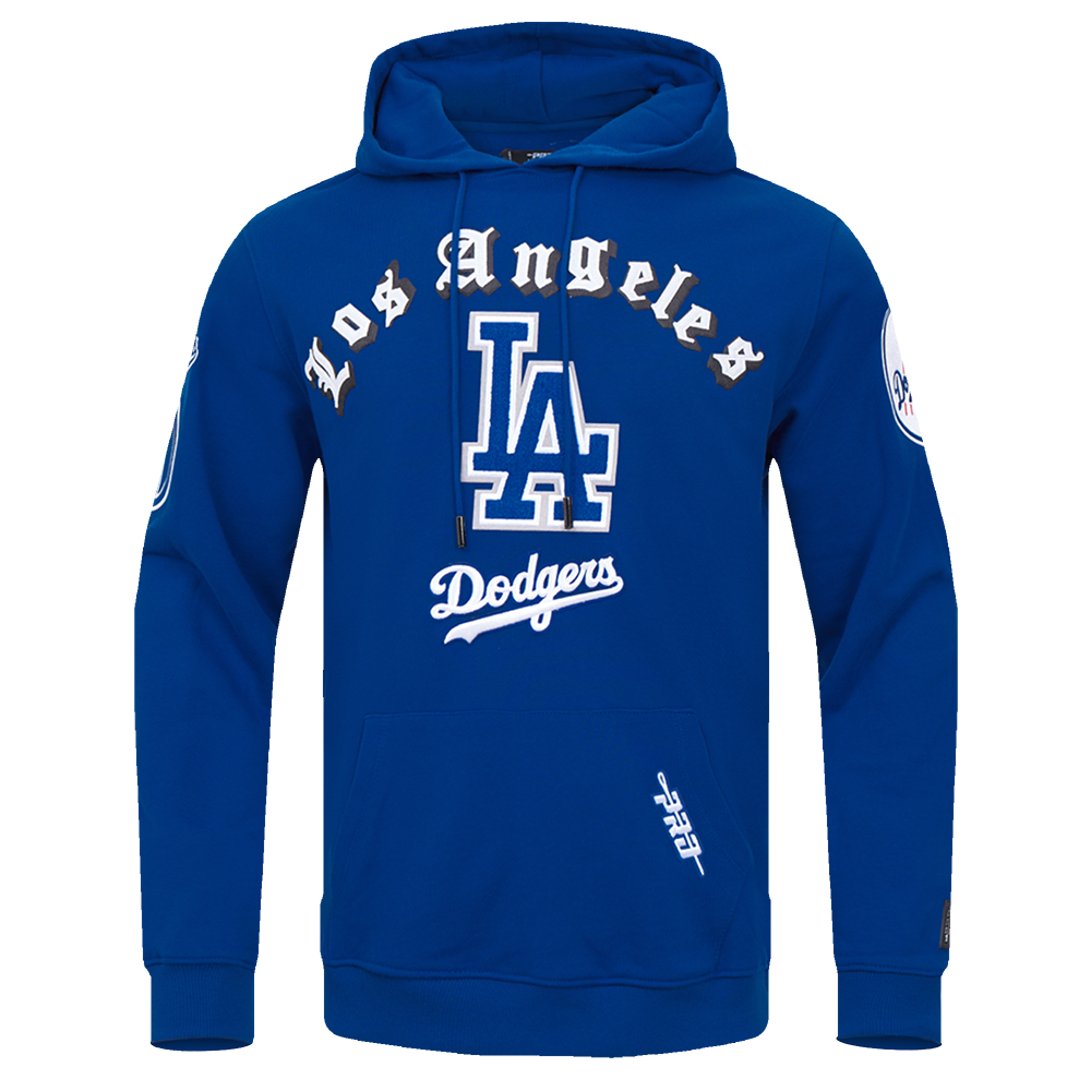 MLB LOS ANGELES DODGERS OLD ENGLISH MEN'S FLC PO HOODIE (DODGER BLUE)