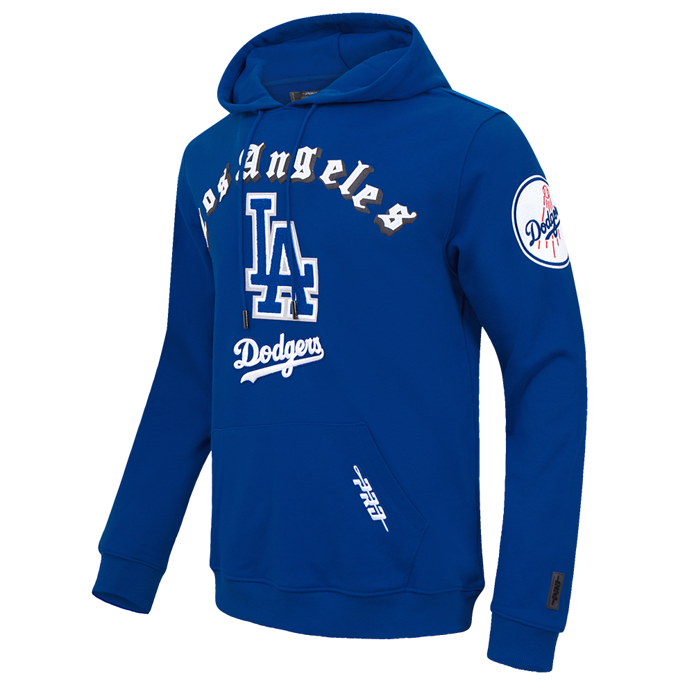 MLB LOS ANGELES DODGERS OLD ENGLISH MEN'S FLC PO HOODIE (DODGER BLUE)