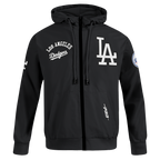MLB LOS ANGELES DODGERS CLASSIC WIND SUIT CHANDAIL À CAPUCHON TISSÉ À GLISSIÈRE POUR HOMME (NOIR)