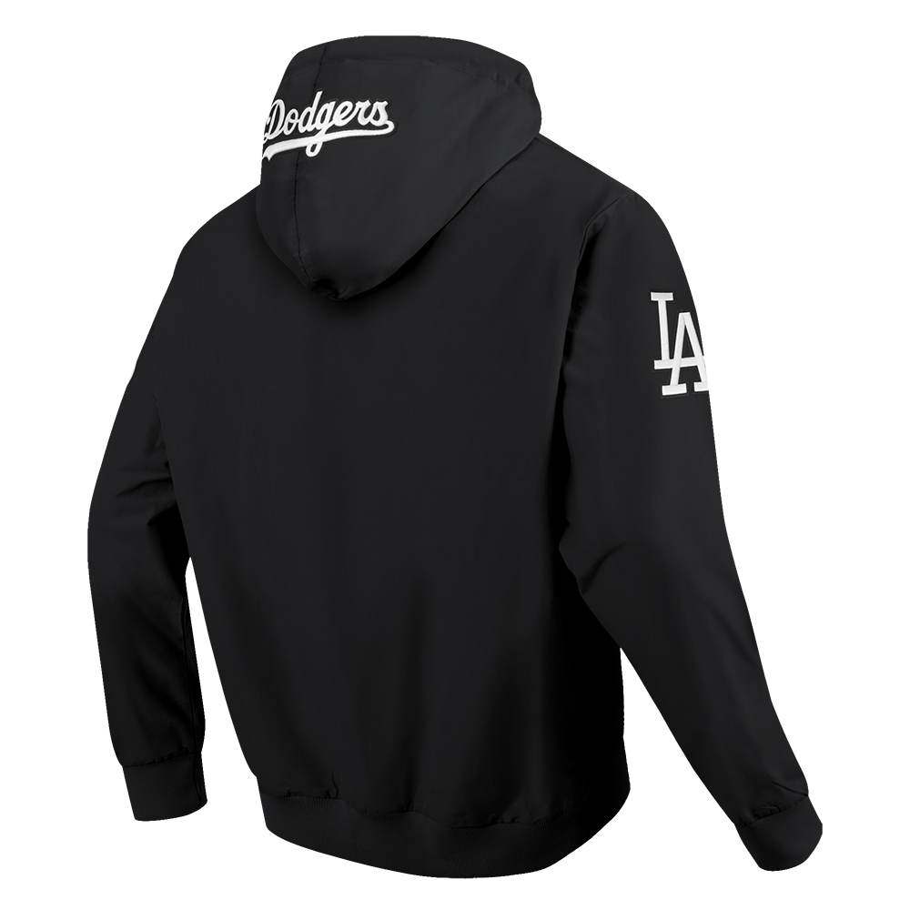MLB LOS ANGELES DODGERS CLASSIC WIND SUIT CHANDAIL À CAPUCHON TISSÉ À GLISSIÈRE POUR HOMME (NOIR)