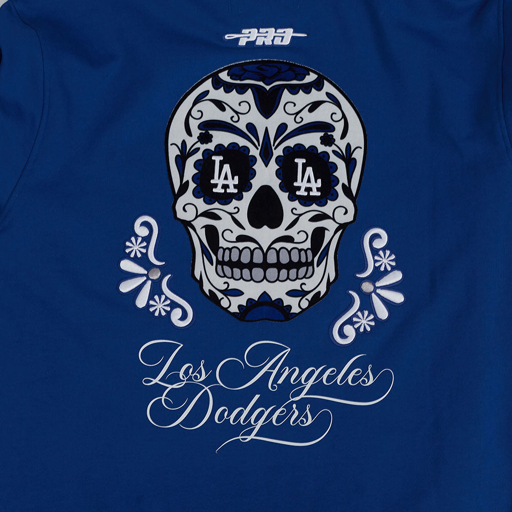 MLB LOS ANGELES DODGERS SUGAR SKULL CHANDAIL À CAPUCHON EN MOLLETON POUR HOMME (BLEU DODGER)