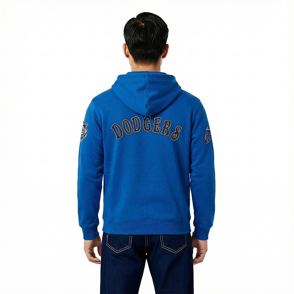 MLB LOS ANGELES DODGERS REBEL ATHLETICS MEN'S FLC PO HOODIE (DODGER BLUE)