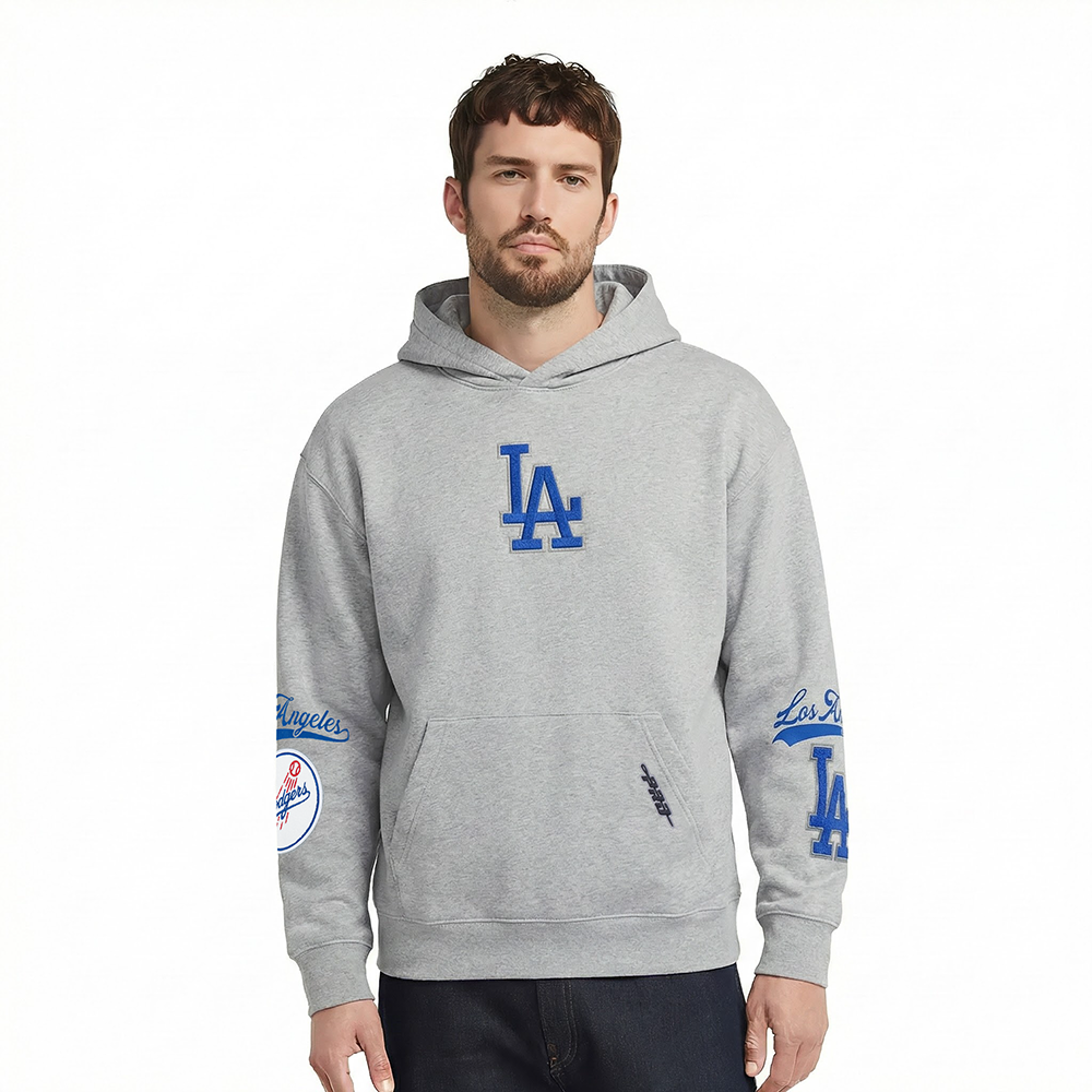 MLB LOS ANGELES DODGERS LIVING LARGE CHANDAIL À CAPUCHON POUR HOMME (GRIS CHINÉ FONCÉ)
