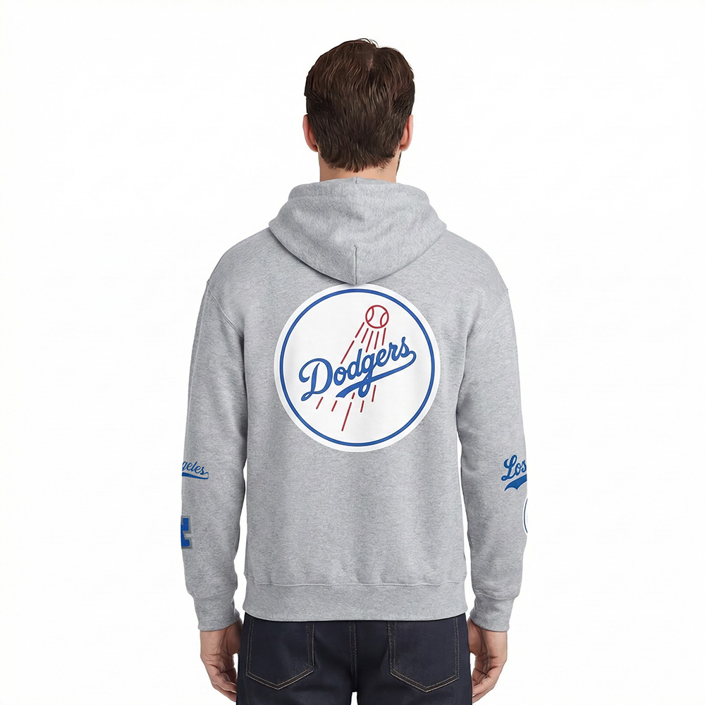 MLB LOS ANGELES DODGERS LIVING LARGE CHANDAIL À CAPUCHON POUR HOMME (GRIS CHINÉ FONCÉ)