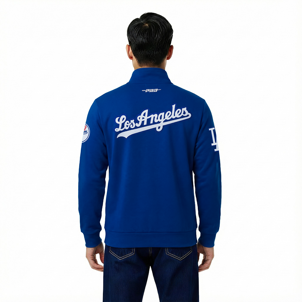 MLB LOS ANGELES DODGERS CITY ARCH HAUT EN MOLLETON À GLISSIÈRE AU QUART POUR HOMME (BLEU DODGER)