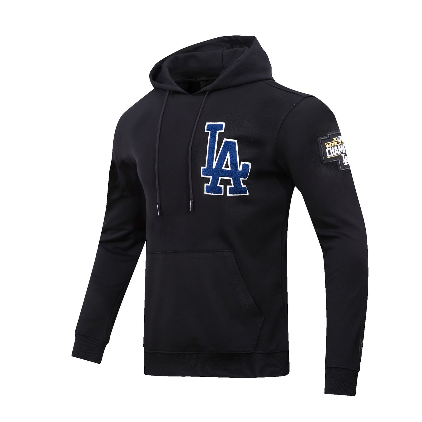 MLB LOS ANGELES DODGERS CLASSIC CHENILLE MEN'S PULLOVER HOODIE (BLACK)