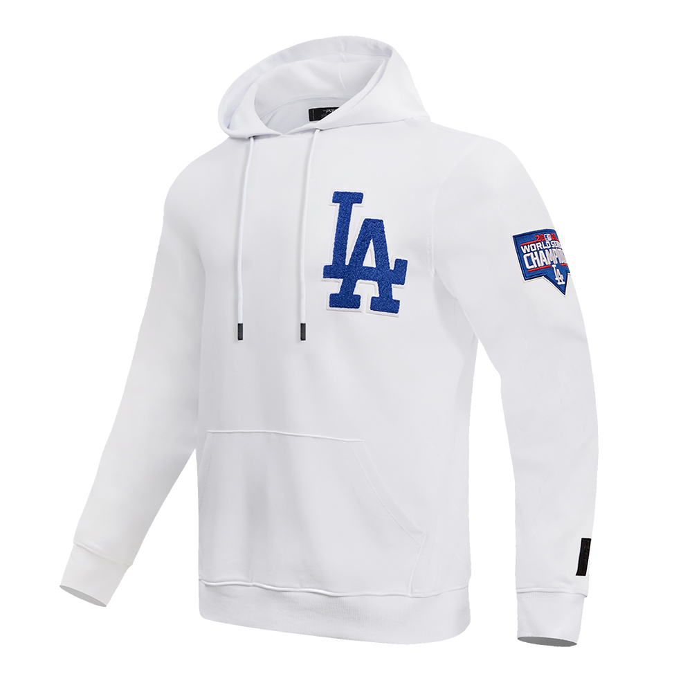MLB LOS ANGELES DODGERS CLASSIC CHENILLE MEN'S PULLOVER HOODIE (WHITE)