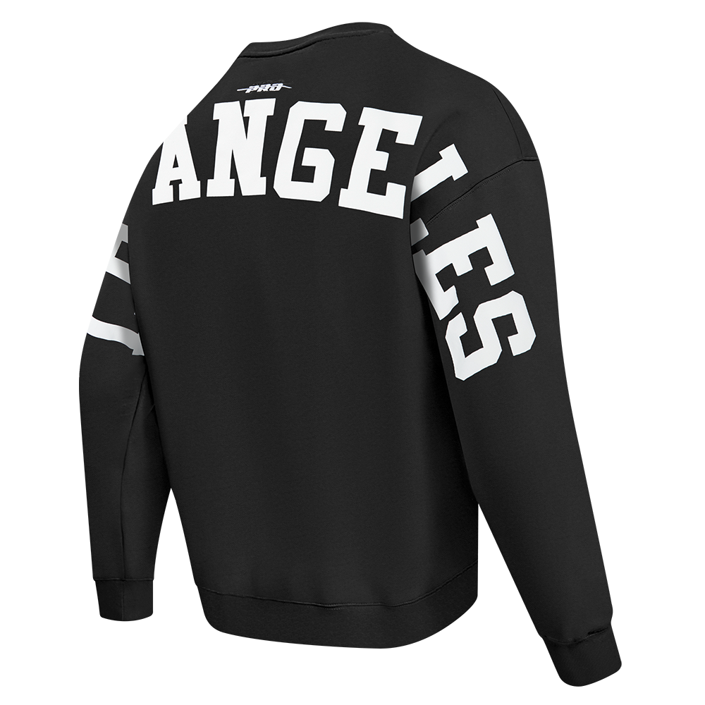 MLB LOS ANGELES DODGERS WINGSPAN CHANDAIL À COL ROND EN MOLLETON À ÉPAULES TOMBANTES V2 POUR HOMME (NOIR)