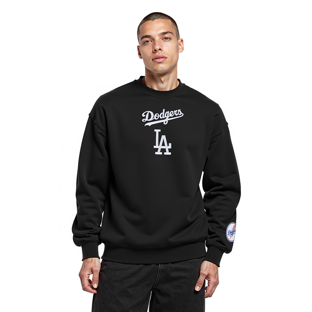 MLB LOS ANGELES DODGERS WINGSPAN CHANDAIL À COL ROND EN MOLLETON À ÉPAULES TOMBANTES V2 POUR HOMME (NOIR)