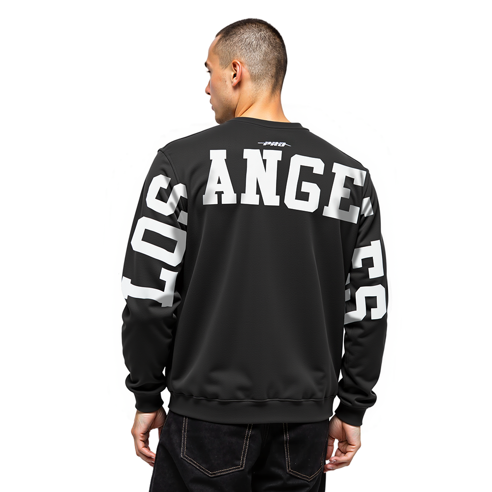 MLB LOS ANGELES DODGERS WINGSPAN CHANDAIL À COL ROND EN MOLLETON À ÉPAULES TOMBANTES V2 POUR HOMME (NOIR)