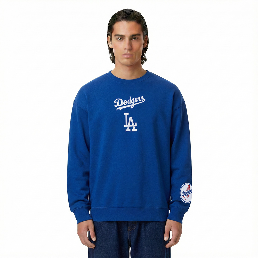 MLB LOS ANGELES DODGERS WINGSPAN CHANDAIL À COL ROND EN MOLLETON À ÉPAULES TOMBANTES V2 POUR HOMME (BLEU DODGER)
