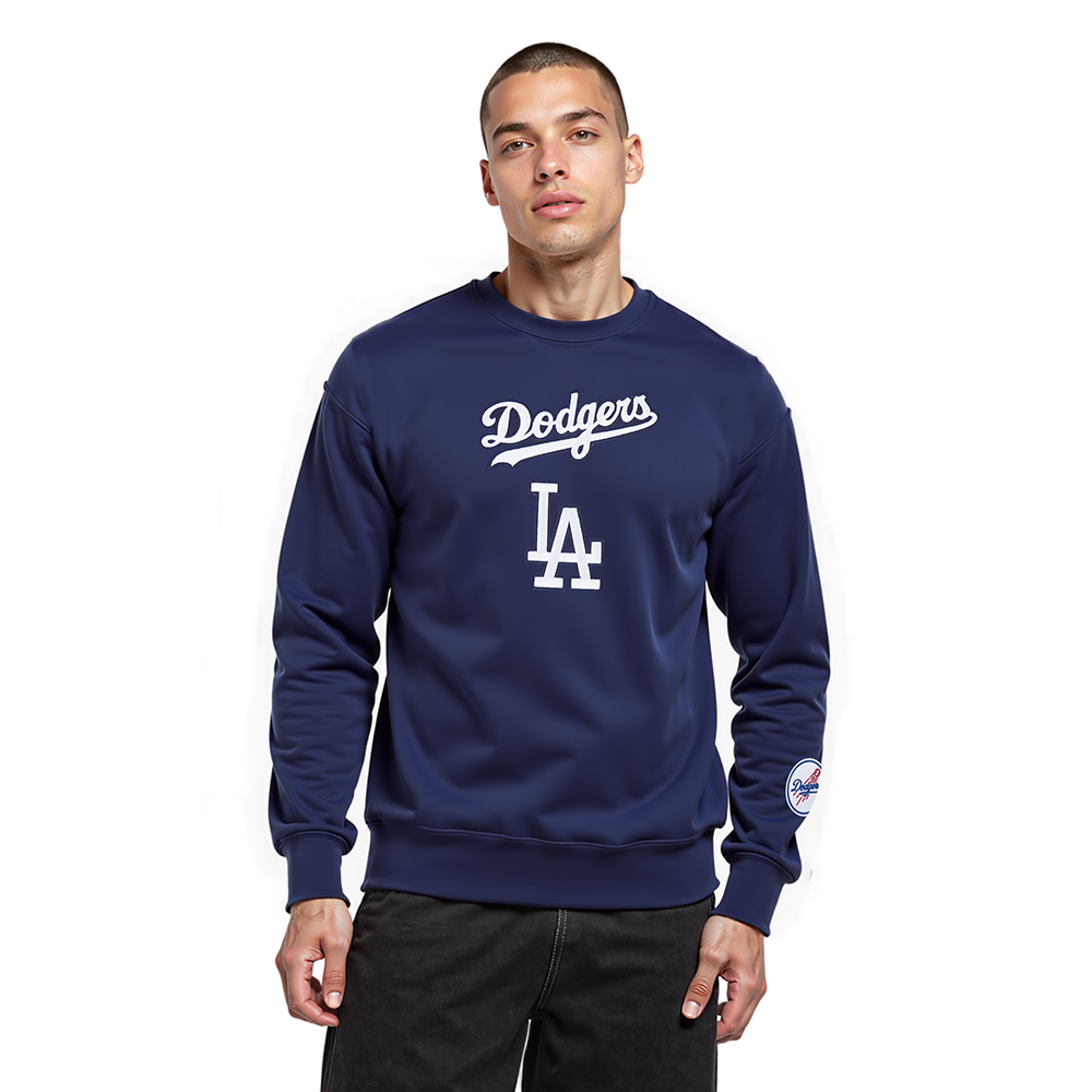 MLB LOS ANGELES DODGERS WINGSPAN MEN'S DROP SHOULDER FLC CREWNECK V2 (MIDNIGHT NAVY)