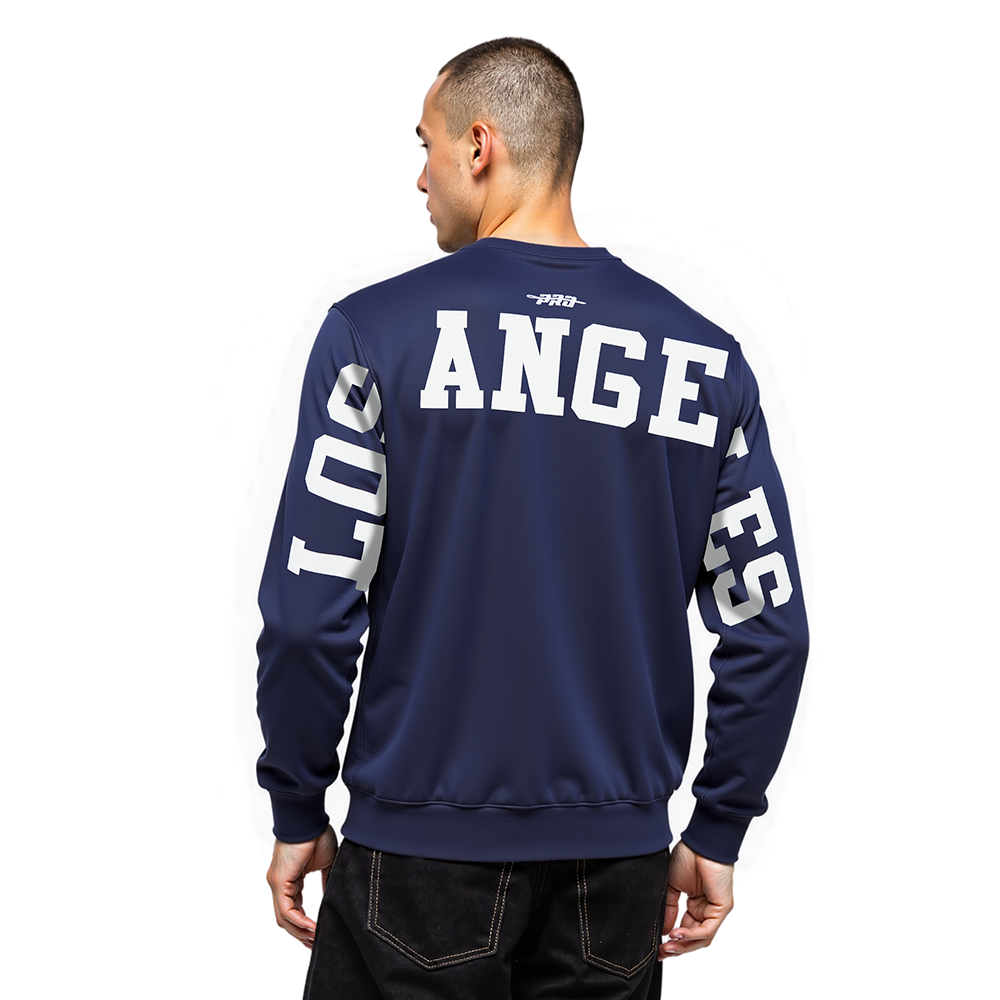 MLB LOS ANGELES DODGERS WINGSPAN CHANDAIL À COL ROND EN MOLLETON À ÉPAULES TOMBANTES V2 POUR HOMME (MARINE MINUIT)